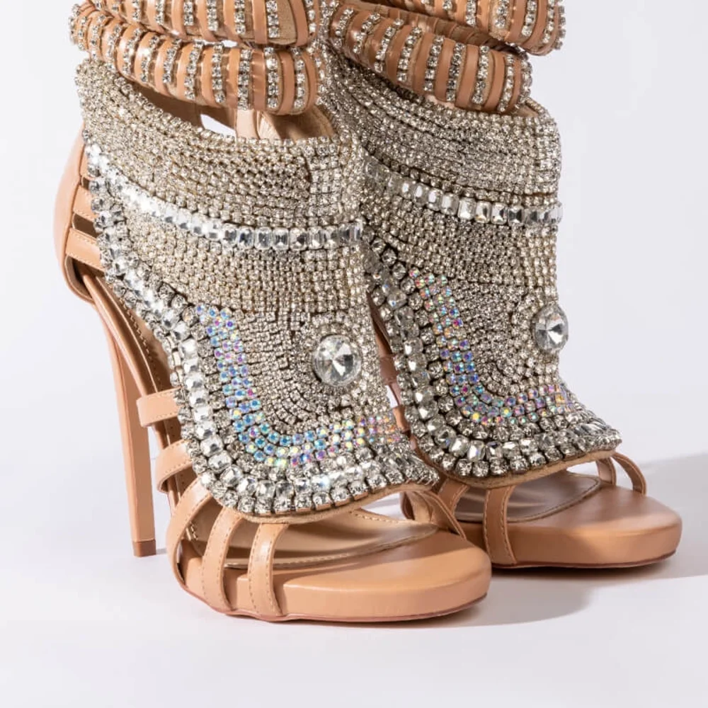 "TEARS OF APHRODITE" Dazzling Rhinestone Embellished Heels - Picture 8 of 11
